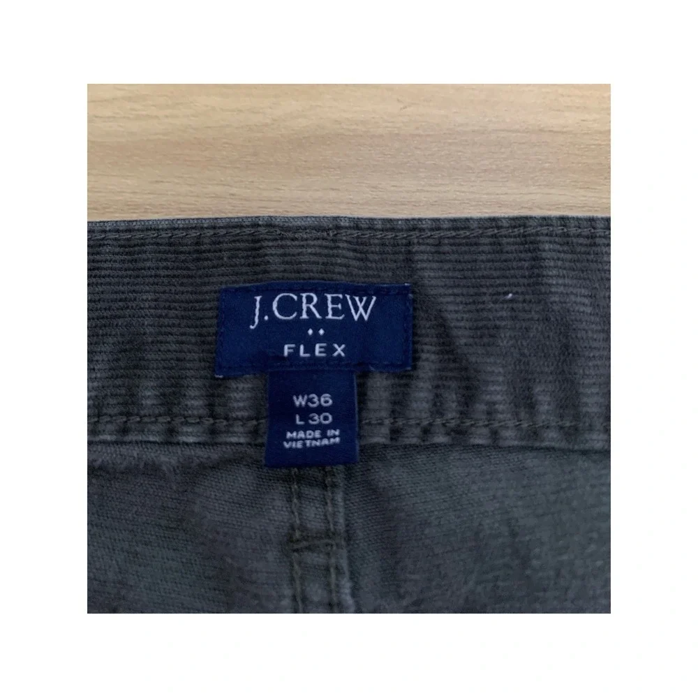 J Crew Corduroy Pants Mens 36x30 Green Corduroy Slim Fit Flex Fall Preppy